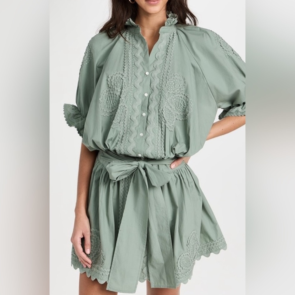 Juliet Dunn Light Blue Ruffle Dress